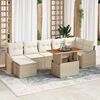 vidaXL Conjunto de sof&aacute; de jard&iacute;n 8 pcs Beige Polirat&aacute;n