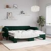 vidaXL Sof&aacute; cama nido terciopelo verde oscuro 90x200 cm