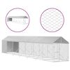 vidaXL Perrera de exterior con toldo acero galvanizado plata 2x14x2,5m