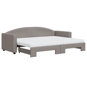 vidaXL Sof&aacute; cama nido con colch&oacute;n tela gris taupe 80x200 cm