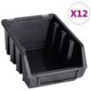 vidaXL Kit de cajas de almacenaje 32 pzas paneles de pared rojo/negro