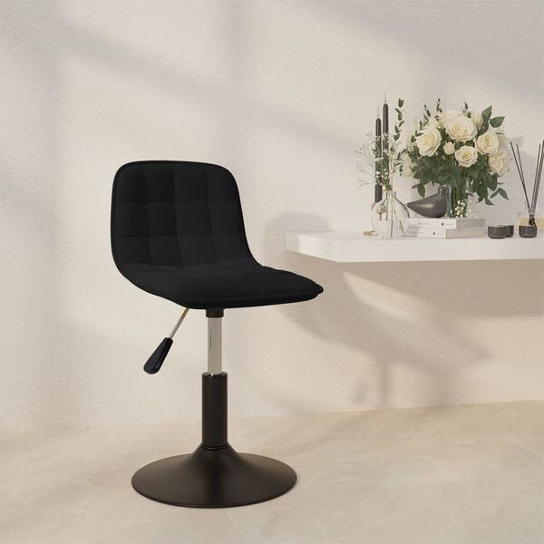 vidaXL Silla de comedor giratoria de terciopelo negro