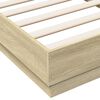 vidaXL Estructura de cama sin colch&oacute;n madera roble Sonoma 75x190 cm