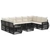 vidaXL Conjunto de sof&aacute;s de jard&iacute;n 10 pcs Negro y Blanco Crema