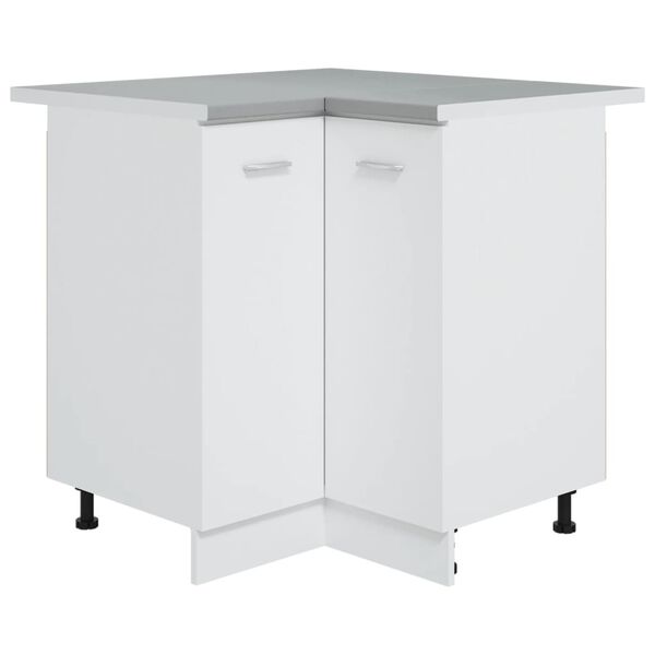 vidaXL Encimera de cocina de esquina madera ingenier&iacute;a gris