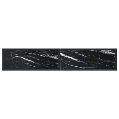 vidaXL Mesa consola vidrio templado mármol negro 180x35x75,5 cm