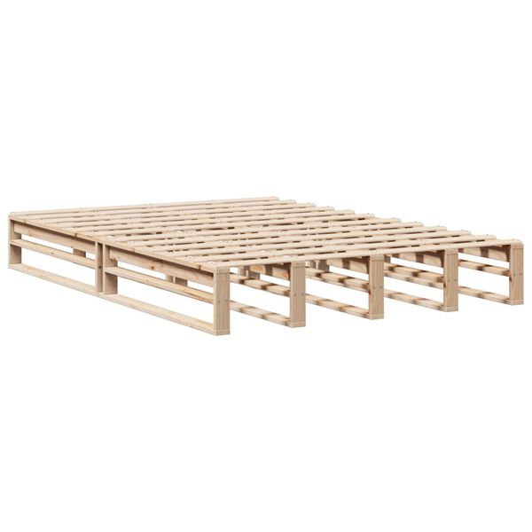 vidaXL Estructura de cama sin colch&oacute;n madera maciza de pino 135x190 cm