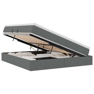 vidaXL Cama con almacenamiento y colch&oacute;n Gris oscuro 180 x 200 cm