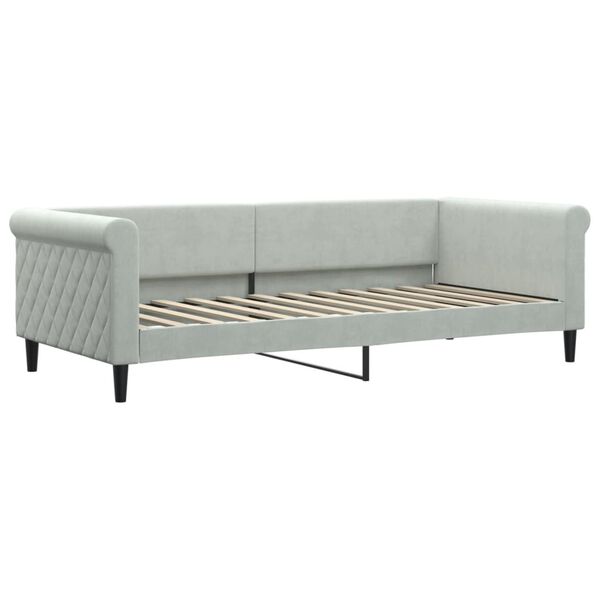 vidaXL Sofá cama nido con cajones terciopelo gris claro 90x200 cm