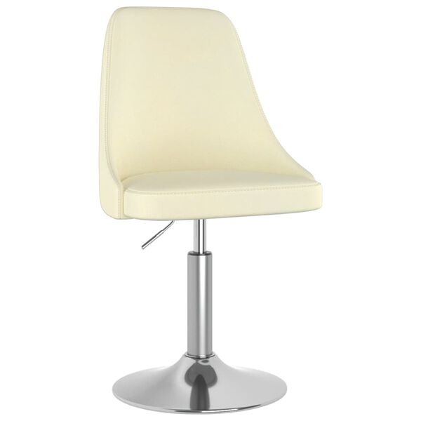 vidaXL Silla de comedor giratoria tela color crema