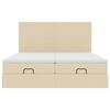 vidaXL Estructura de cama otomana con colchones tela crema 200x200cm