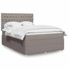 vidaXL Cama box spring con colch&oacute;n tela gris taupe 140x200 cm