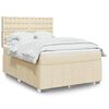 vidaXL Cama box spring con colch&oacute;n tela color crema 140x200 cm