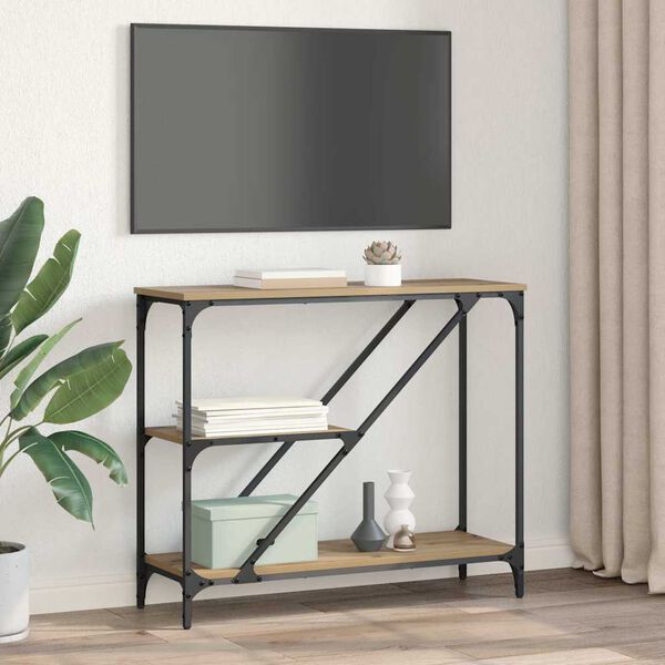 vidaXL Mesa Consola Roble artesanal 88,5 x 30 x 75 cm