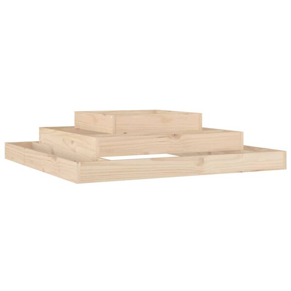 vidaXL Jardinera de madera maciza de pino 110x110x27 cm