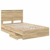 vidaXL Estructura de cama Roble Sonoma 135 x 190 cm Madera Ingenieril