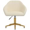 vidaXL Silla de comedor giratoria de terciopelo crema