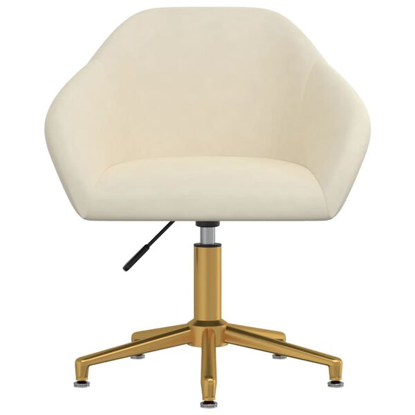 vidaXL Silla de comedor giratoria de terciopelo crema