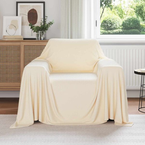 vidaXL Mantitas de Sof&aacute; 6 pcs Crema 210 x 140 cm Lana