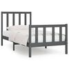 vidaXL Estructura de cama madera maciza gris 90x200 cm