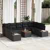 vidaXL Conjunto de sof&aacute;s de jard&iacute;n 5 pcs Negro Rat&aacute;n sint&eacute;tico