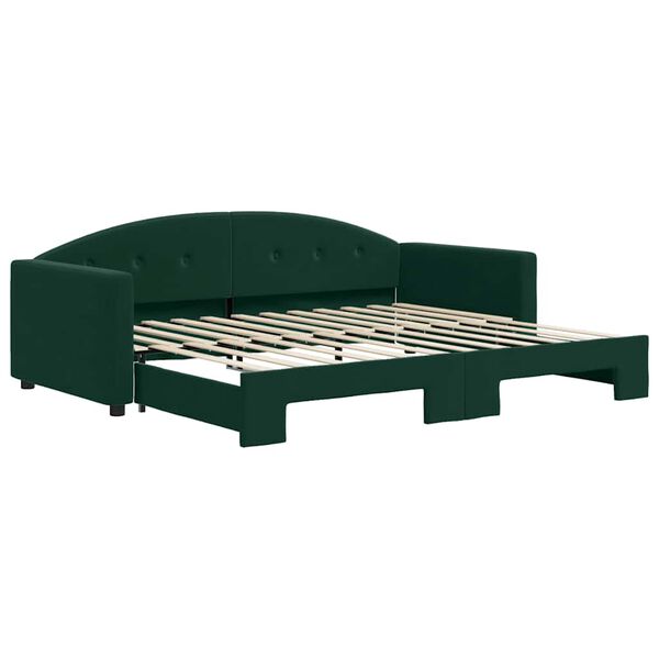 vidaXL Sof&aacute; cama nido terciopelo verde oscuro 90x200 cm
