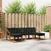 vidaXL Conjunto de sof&aacute;s de exterior con coj&iacute;n 6 pcs Natural y negro