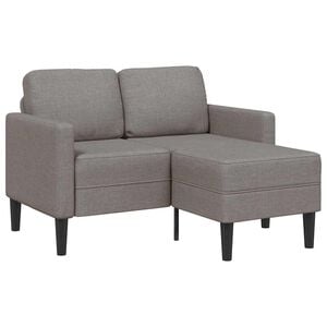 vidaXL Sof&aacute; de 2 plazas con chaise longue en forma L gris topo 125 cm