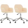 vidaXL Sillas de comedor giratorias 2 unidades tela color crema