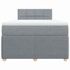 vidaXL Cama box spring con colch&oacute;n tela gris claro 120x200 cm
