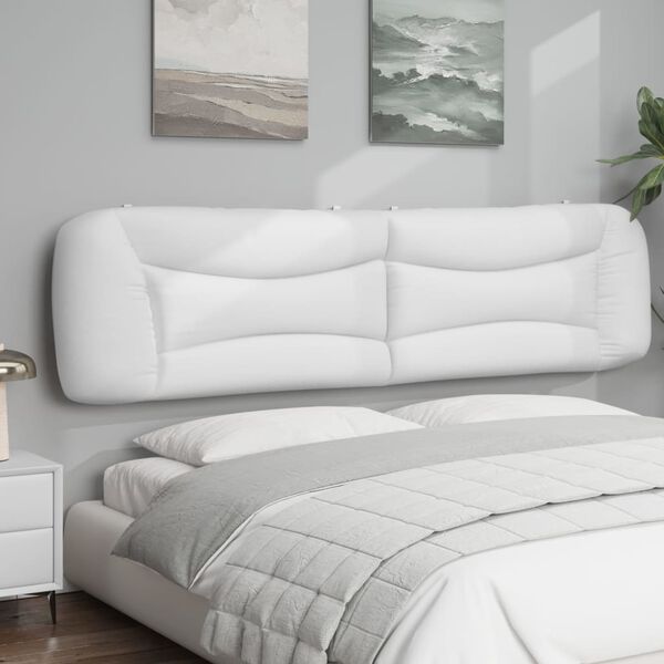 vidaXL Cabecero de cama acolchado Hvar cuero sintético blanco 200 cm