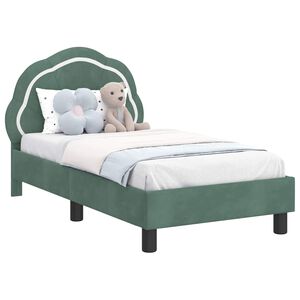 vidaXL Estructura de cama para ni&ntilde;os peque&ntilde;os con cabecera Verde Mar