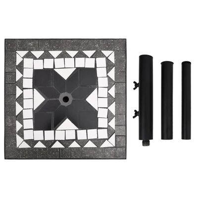 vidaXL Base de sombrilla cuadrada negro y blanco 12 kg