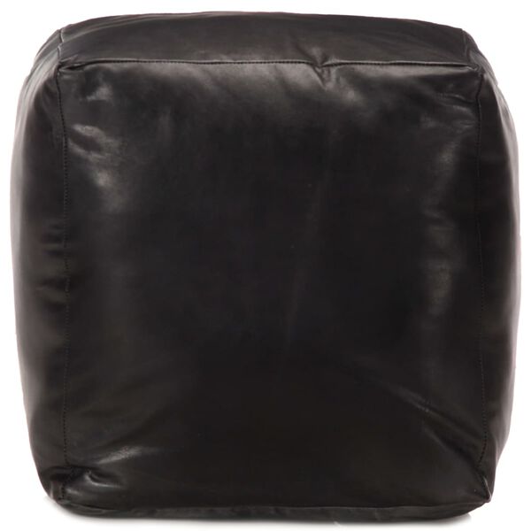 vidaXL Puf negro 40x40x40 cm cuero genuino de cabra