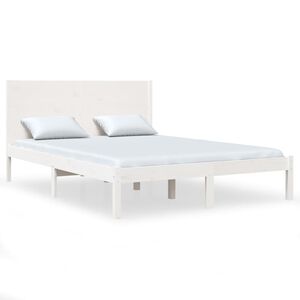 vidaXL Estructura de cama sin colch&oacute;n madera de pino blanca 140x190 cm