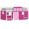 vidaXL Estructura de Cama Alta para Ni&ntilde;os con Cortinas y rosa