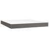 vidaXL Cama box spring con colch&oacute;n cuero sint&eacute;tico gris 160x200 cm
