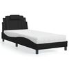vidaXL Cama Viana con colch&oacute;n cuero sint&eacute;tico negro 80x200 cm