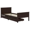 vidaXL Estructura de cama 2 cajones madera pino marr&oacute;n oscuro 90x200cm