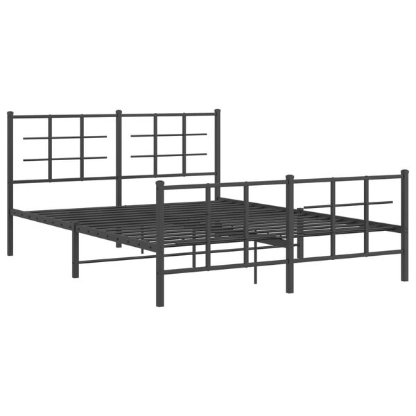 vidaXL Estructura cama sin colchón con estribo metal negro 150x200 cm