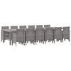 vidaXL Conjunto de Comedor de Jard&iacute;n 13 uds. Gris Claro Ratan Polt