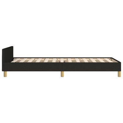 vidaXL Estructura de cama con cabecero de tela negro 90x190 cm