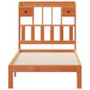 vidaXL Cama con estanter&iacute;a sin colch&oacute;n madera maciza marr&oacute;n 75x190 cm