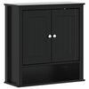 vidaXL Mueble de pared ba&ntilde;o BERG madera maciza negro 69,5x27x71,5 cm