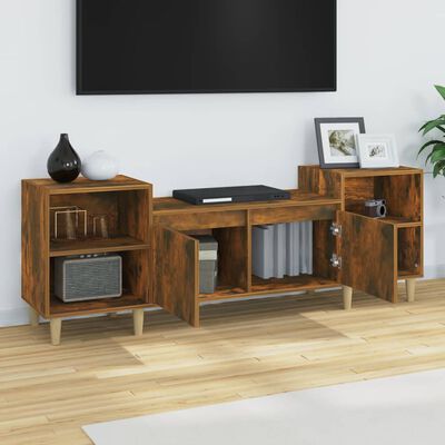 vidaXL Mueble para TV madera contrachapada roble ahumado 160x35x55 cm
