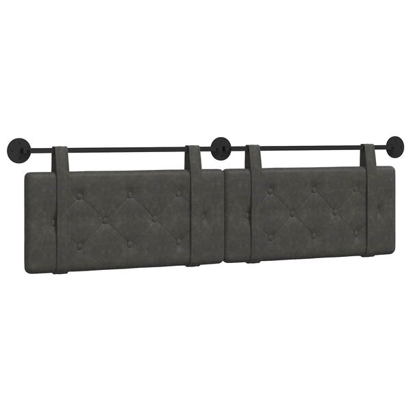 vidaXL Cabecera Colgante Negro 190 x 55 x 5 cm PU antiguo