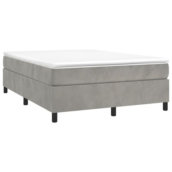vidaXL Estructura de cama con somier terciopelo gris claro 140x200 cm