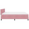 vidaXL Cama tipo Box Spring con colch&oacute;n Rosa 200 x 200 cm Terciopelo
