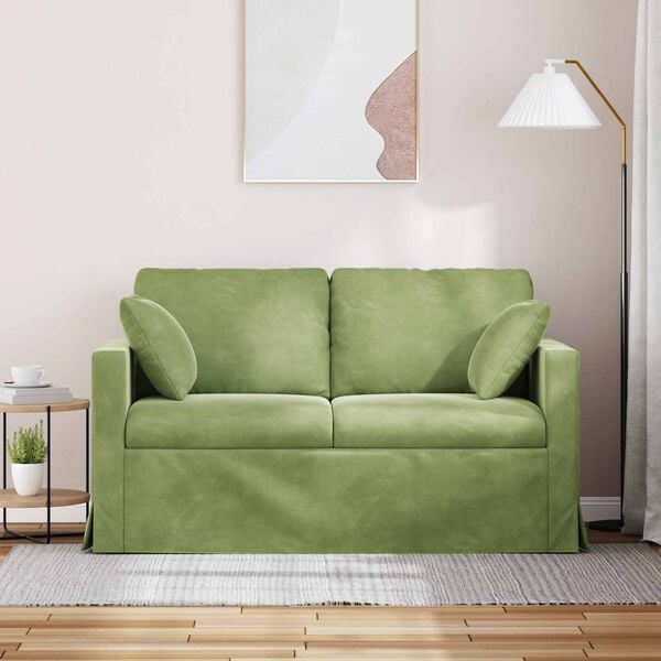 vidaXL Sof&aacute; Verde claro 138 x 78 x 80 cm Terciopelo