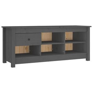 vidaXL Zapatero de madera maciza de pino gris 110x38x45,5 cm